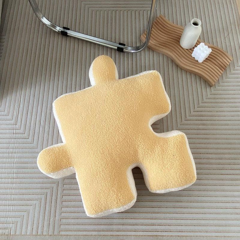 Puzzle Shaped Plush Cushion – Soft Short Plush Pillow with PP Cotton Filling