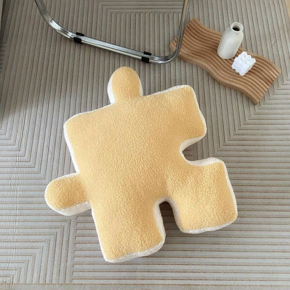Puzzle Shaped Plush Cushion – Soft Short Plush Pillow with PP Cotton Filling