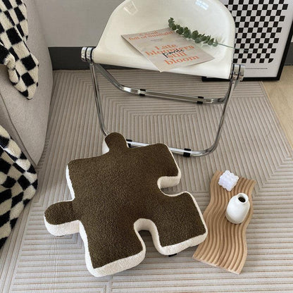 Puzzle Shaped Plush Cushion – Soft Short Plush Pillow with PP Cotton Filling