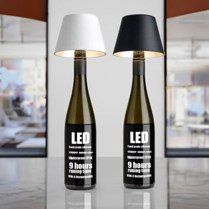Rechargeable Bottle-Mount Table Lamp with Dimmable LED