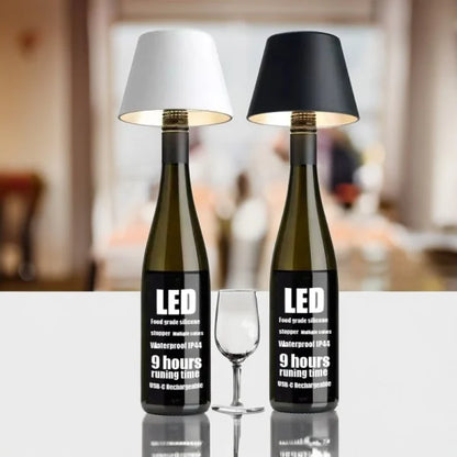 Rechargeable Bottle-Mount Table Lamp with Dimmable LED
