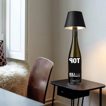 Rechargeable Bottle-Mount Table Lamp with Dimmable LED