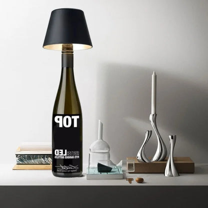 Rechargeable Bottle-Mount Table Lamp with Dimmable LED
