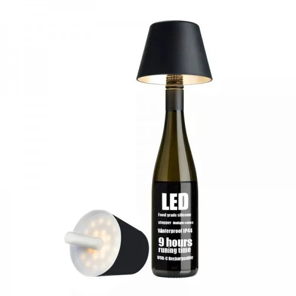 Rechargeable Bottle-Mount Table Lamp with Dimmable LED