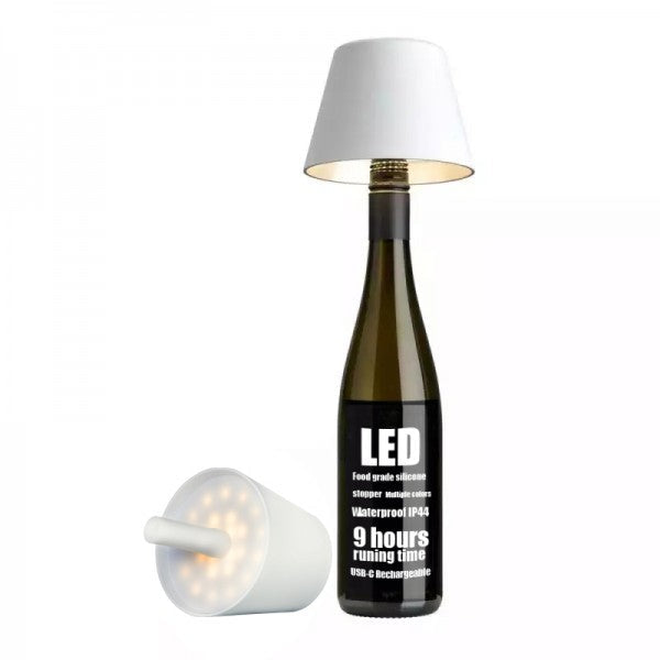 Rechargeable Bottle-Mount Table Lamp with Dimmable LED