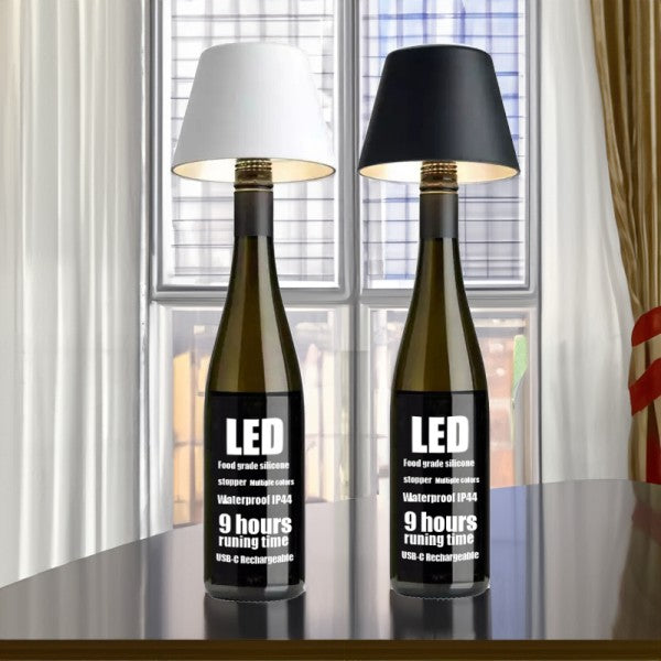 Rechargeable Bottle-Mount Table Lamp with Dimmable LED