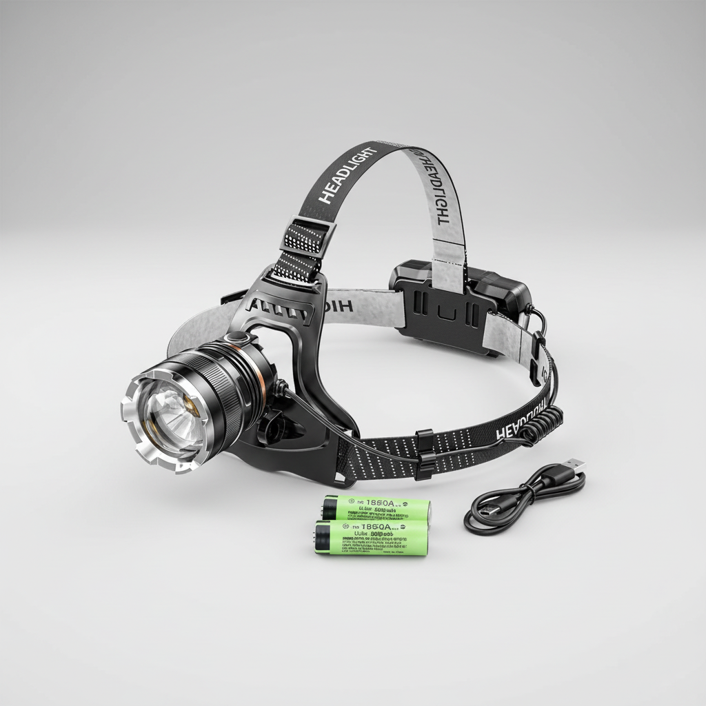 Rechargeable LED Headlamp with XHP90.2 High-Power Light