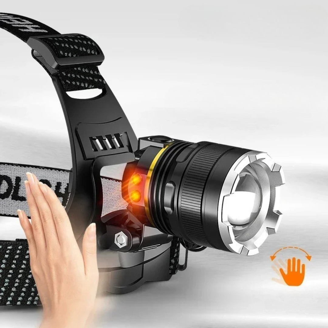 Rechargeable LED Headlamp with XHP90.2 High-Power Light