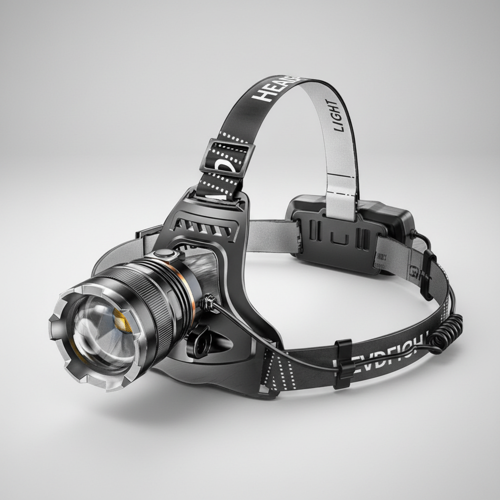 Rechargeable LED Headlamp with XHP90.2 High-Power Light