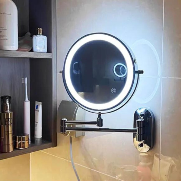 Rechargeable LED Make-Up Mirror with Adjustable Magnification