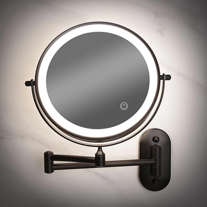Rechargeable LED Make-Up Mirror with Adjustable Magnification