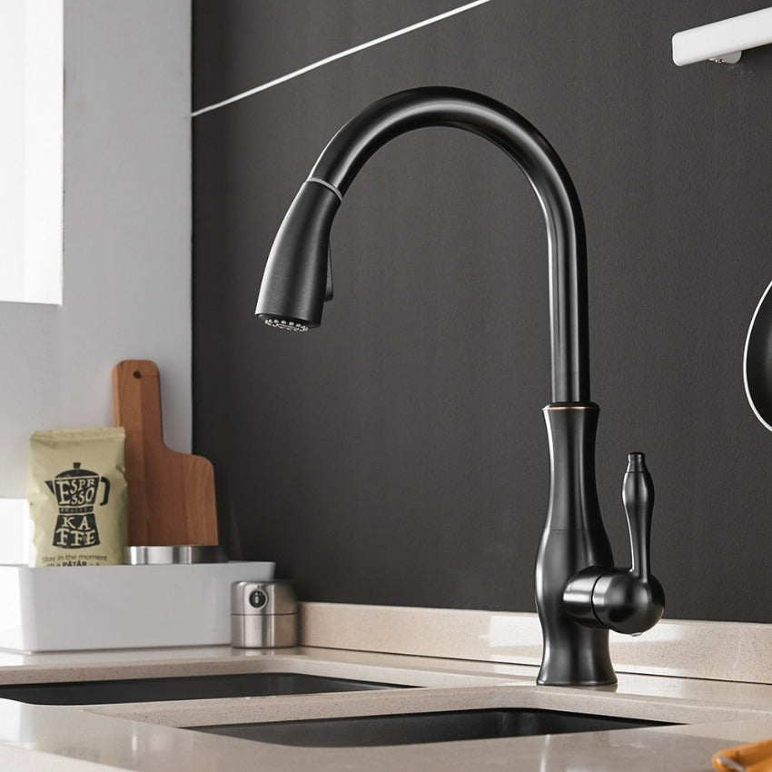 Retractable Kitchen Faucet Stainless Steel Silver Modern Design