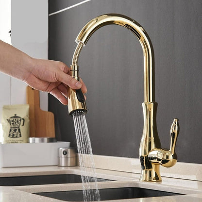 Retractable Kitchen Faucet Stainless Steel Silver Modern Design