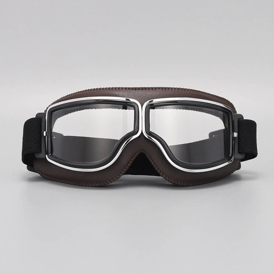 Retro Motorcycle Goggles with UV Protection and Adjustable Elastic Strap