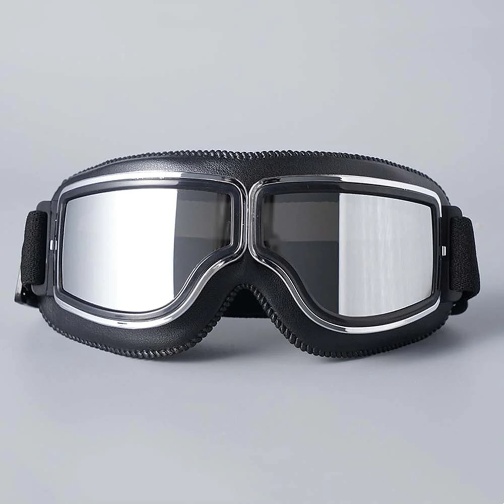 Retro Motorcycle Goggles with UV Protection and Adjustable Elastic Strap