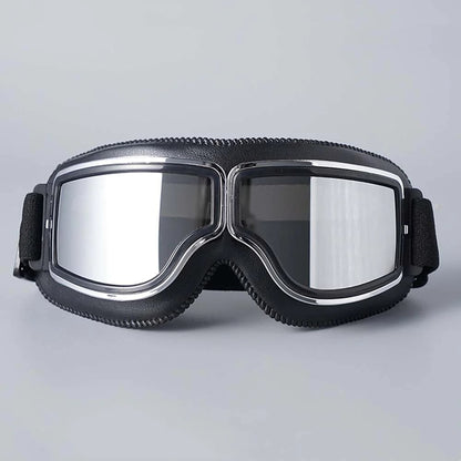 Retro Motorcycle Goggles with UV Protection and Adjustable Elastic Strap