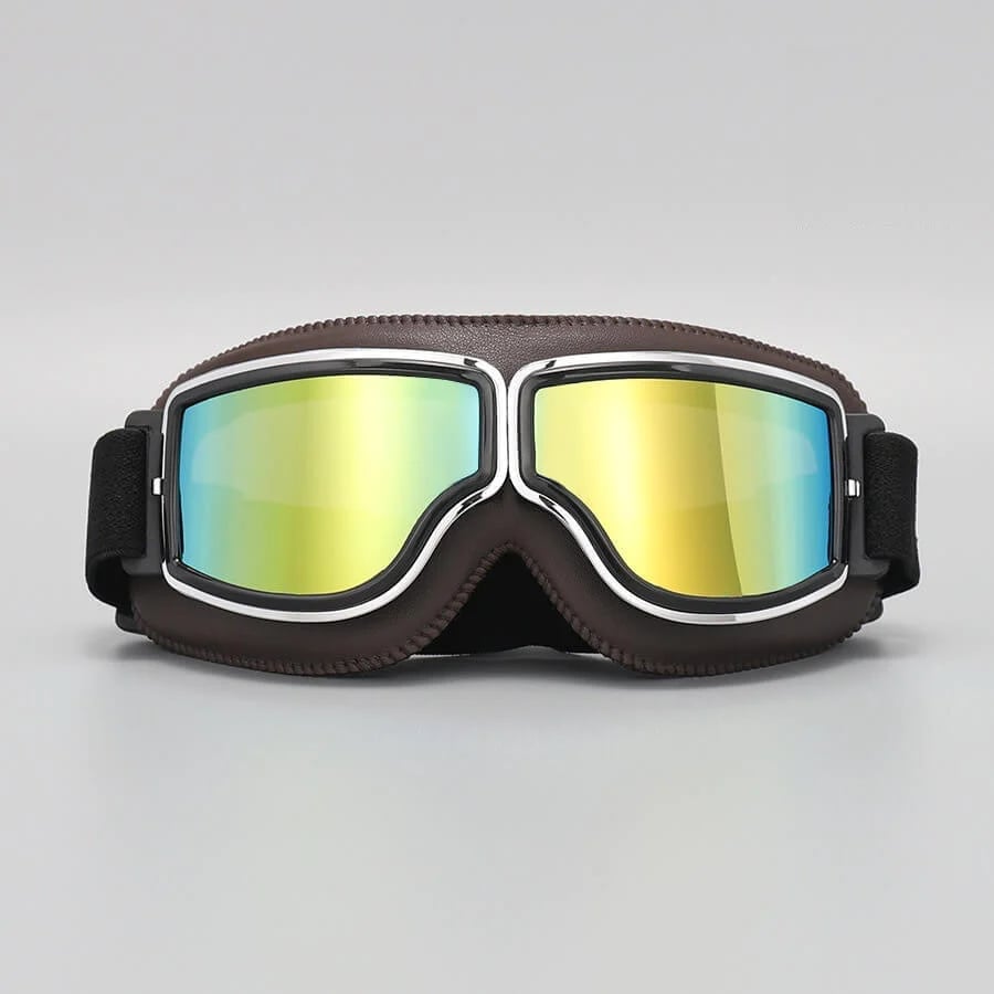 Retro Motorcycle Goggles with UV Protection and Adjustable Elastic Strap
