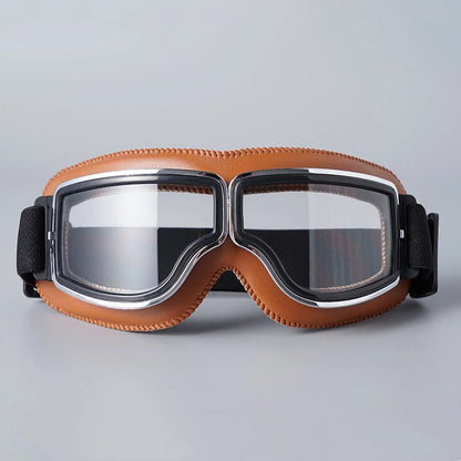 Retro Motorcycle Goggles with UV Protection and Adjustable Elastic Strap