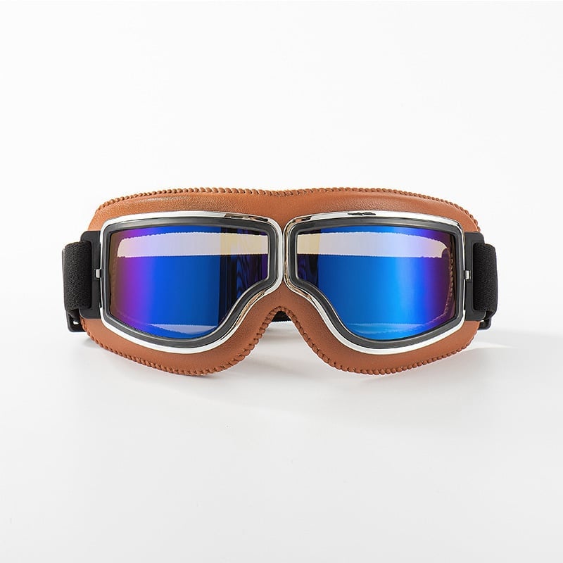 Retro Motorcycle Goggles with UV Protection and Adjustable Elastic Strap