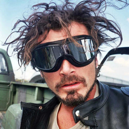 Retro Motorcycle Goggles with UV Protection and Adjustable Elastic Strap