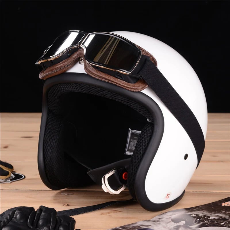 Retro Motorcycle Goggles with UV Protection and Adjustable Elastic Strap