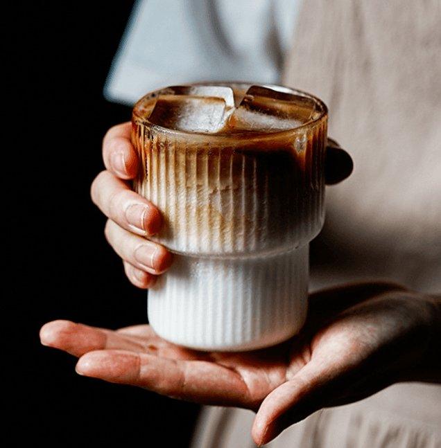 Ribbed Glass Tumbler Set – Modern Textured Glassware for Hot and Cold Drinks