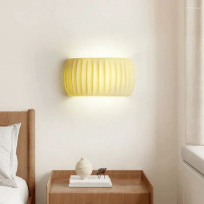 Ribbed Resin Wall Sconce with Warm Soft Lighting