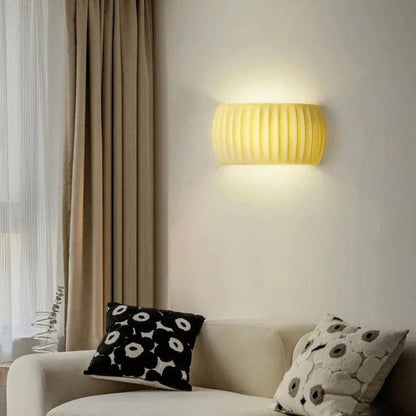 Ribbed Resin Wall Sconce with Warm Soft Lighting