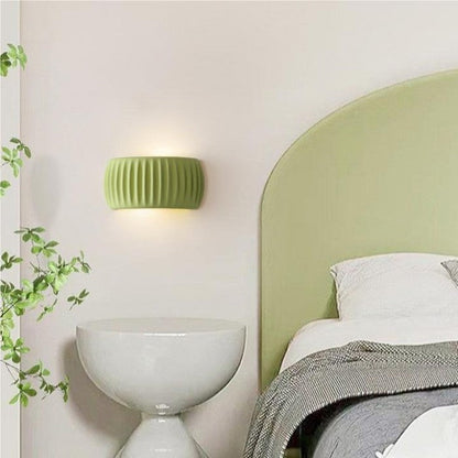 Ribbed Resin Wall Sconce with Warm Soft Lighting