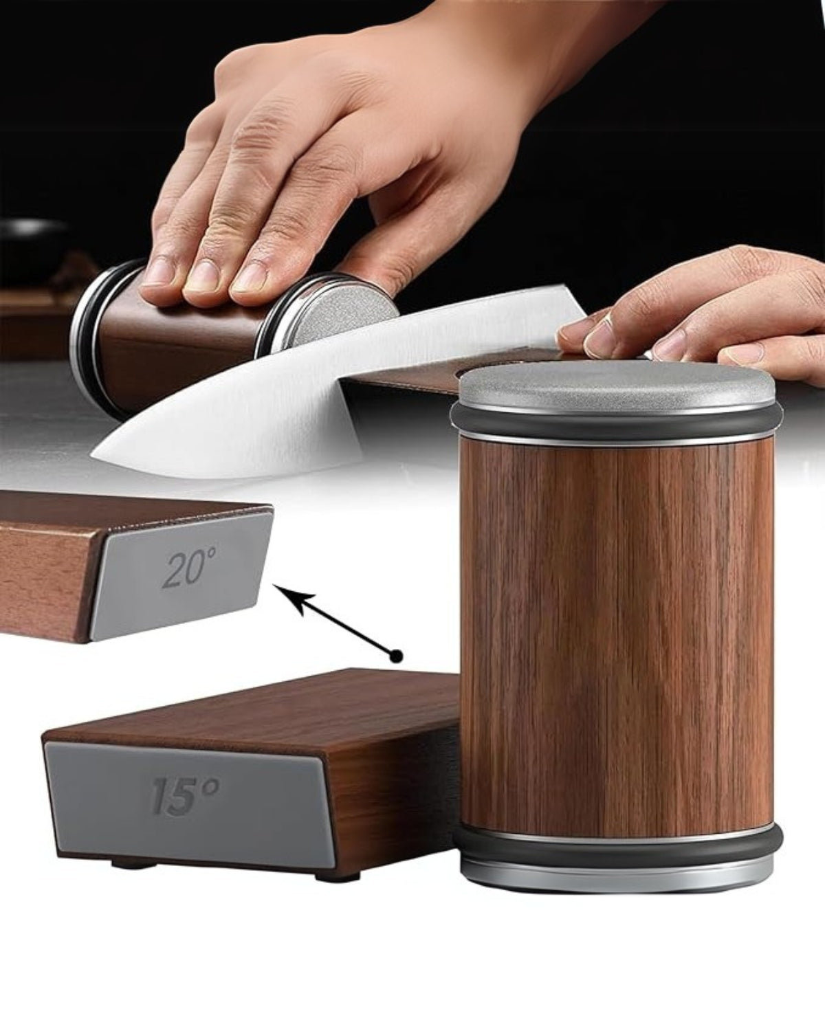 Rotating Knife Sharpener for Easy and Precise Knife Sharpening