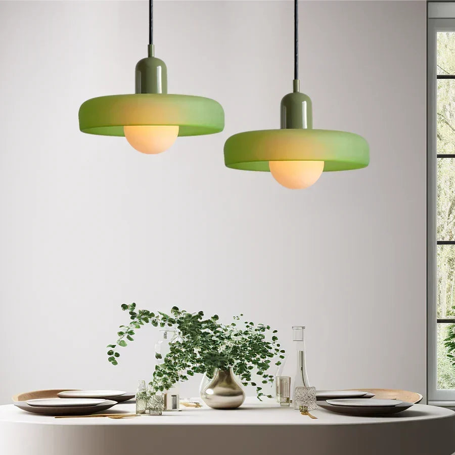 Scandinavian Glass Pendant Ceiling Lamp with Adjustable Suspension