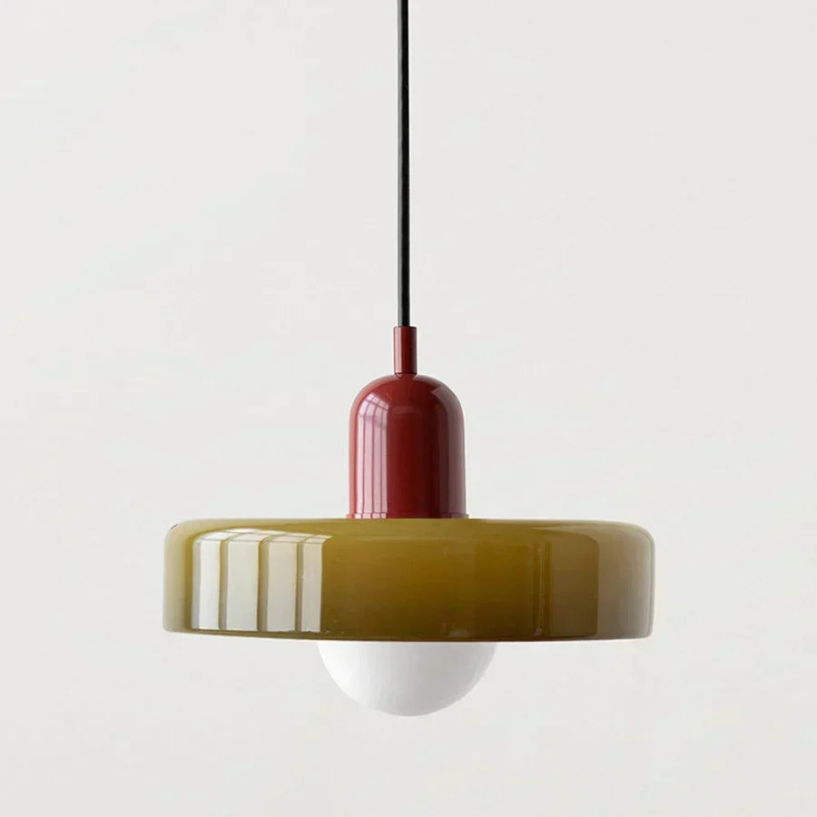 Scandinavian Glass Pendant Ceiling Lamp with Adjustable Suspension