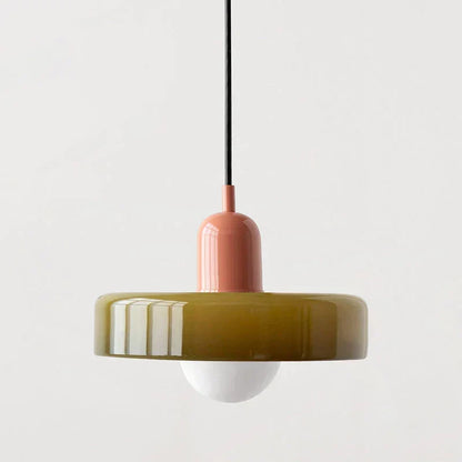 Scandinavian Glass Pendant Ceiling Lamp with Adjustable Suspension