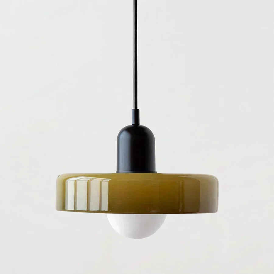Scandinavian Glass Pendant Ceiling Lamp with Adjustable Suspension