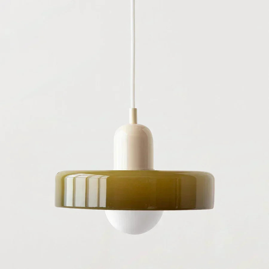 Scandinavian Glass Pendant Ceiling Lamp with Adjustable Suspension