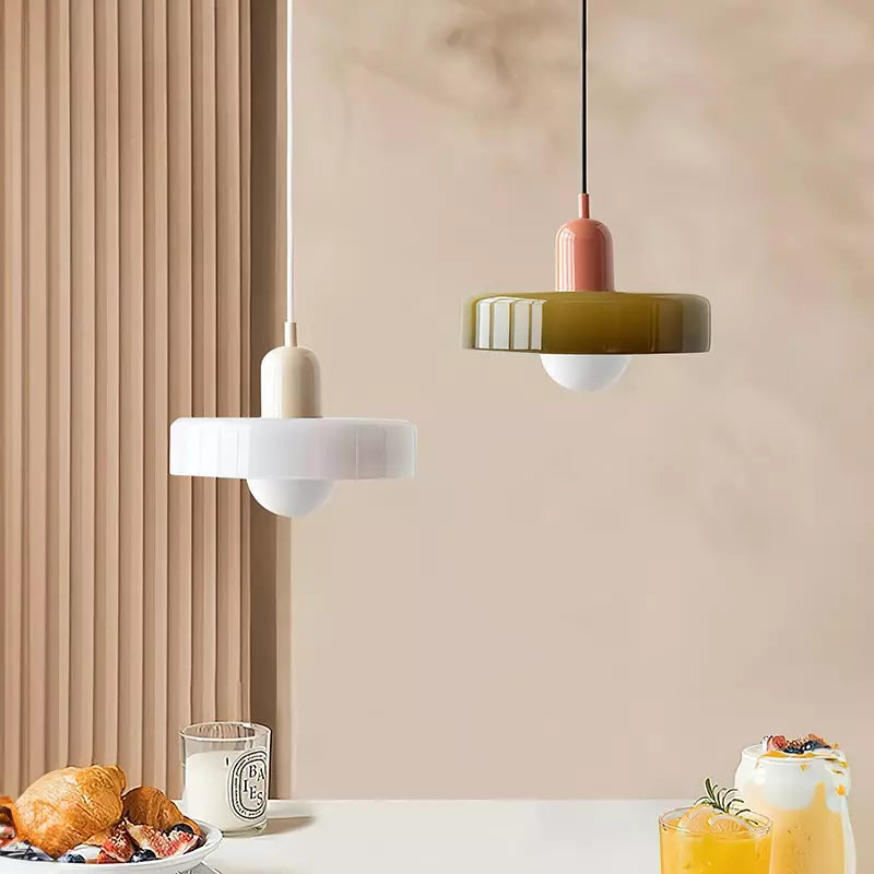 Scandinavian Glass Pendant Ceiling Lamp with Adjustable Suspension