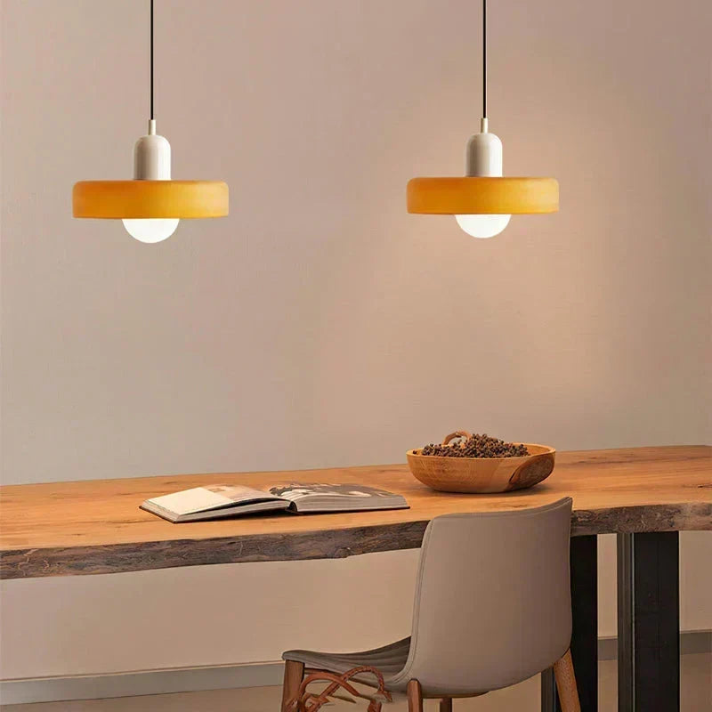 Scandinavian Glass Pendant Ceiling Lamp with Adjustable Suspension