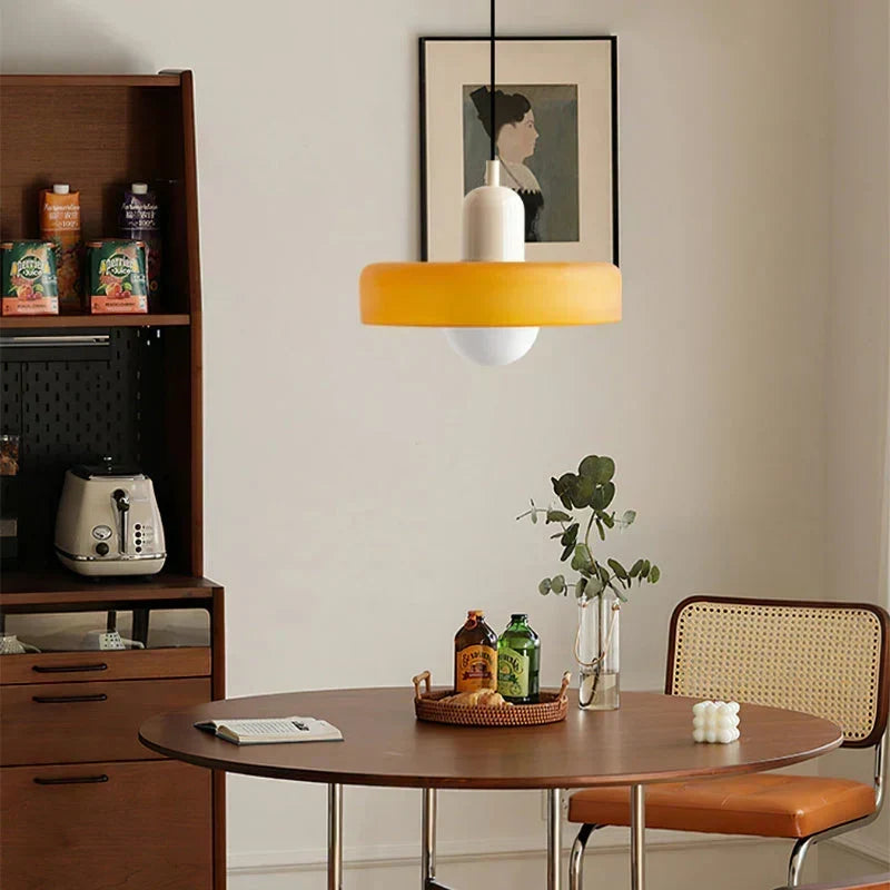 Scandinavian Glass Pendant Ceiling Lamp with Adjustable Suspension