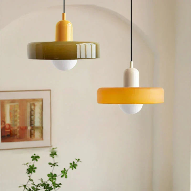 Scandinavian Glass Pendant Ceiling Lamp with Adjustable Suspension