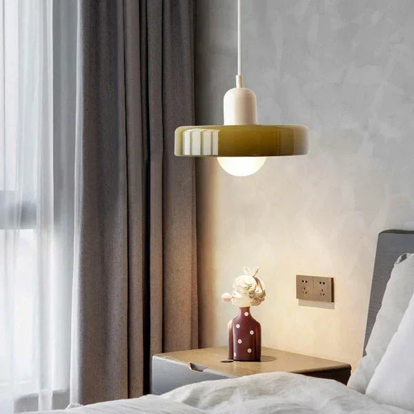 Scandinavian Glass Pendant Ceiling Lamp with Adjustable Suspension
