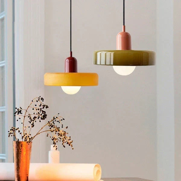 Scandinavian Glass Pendant Ceiling Lamp with Adjustable Suspension