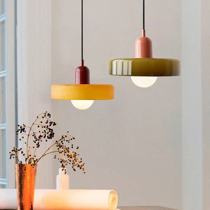 Scandinavian Glass Pendant Ceiling Lamp with Adjustable Suspension