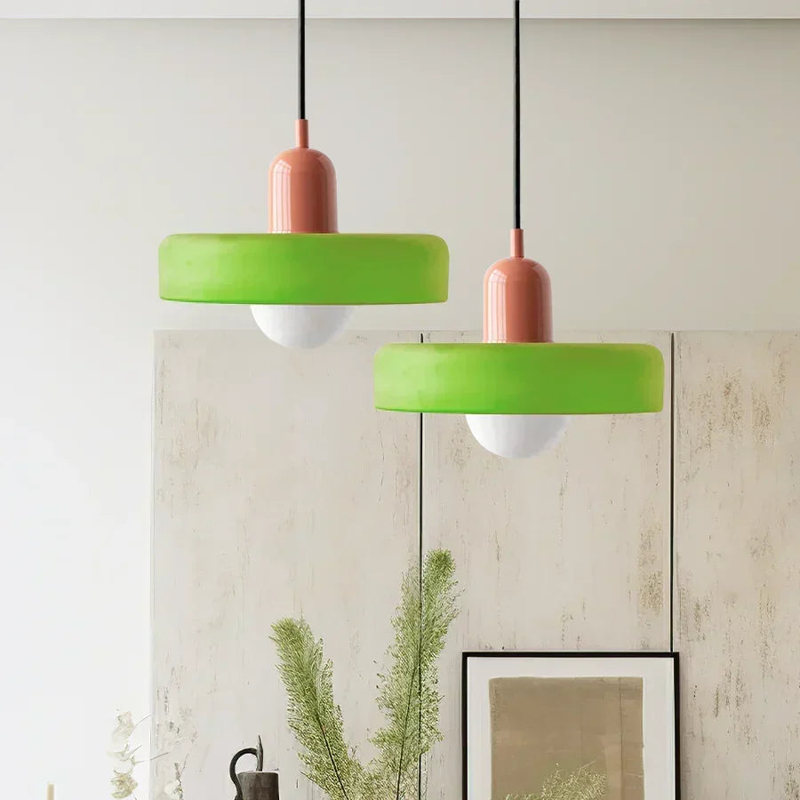 Scandinavian Glass Pendant Ceiling Lamp with Adjustable Suspension