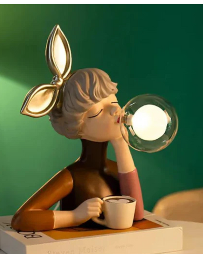 Sculptural Table Lamp with Warm Diffused LED Light