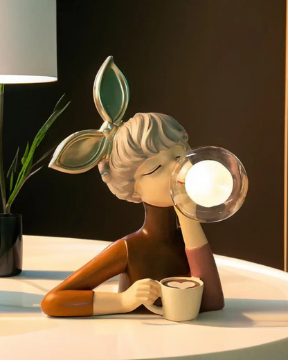 Sculptural Table Lamp with Warm Diffused LED Light