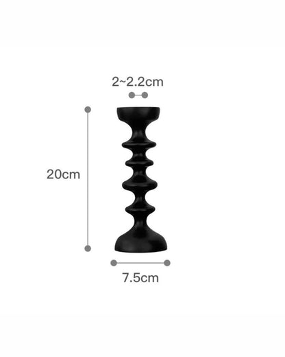 Sculptural Wooden Candle Holder with Modern Decorative Design