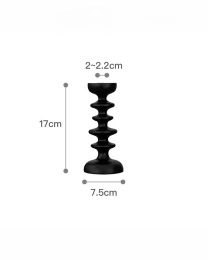 Sculptural Wooden Candle Holder with Modern Decorative Design