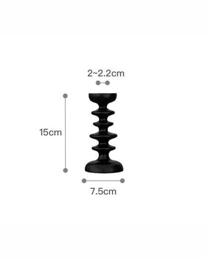 Sculptural Wooden Candle Holder with Modern Decorative Design
