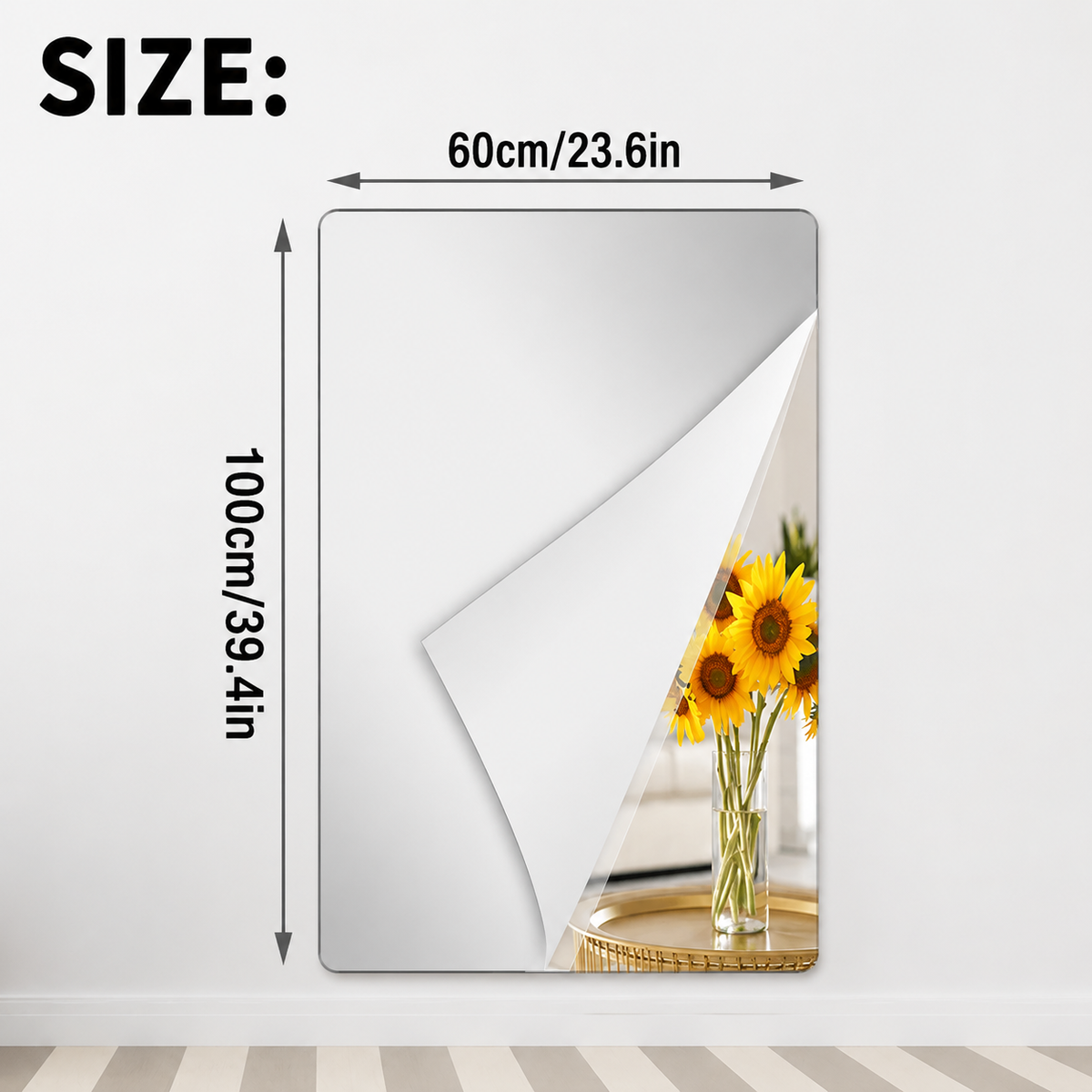 Self-Adhesive PET Mirror Film for Smooth Indoor Surfaces
