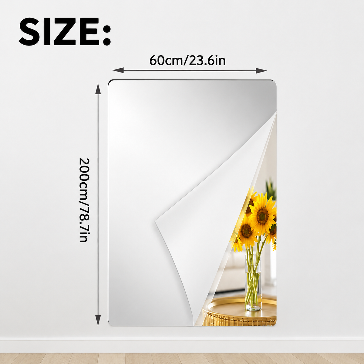 Self-Adhesive PET Mirror Film for Smooth Indoor Surfaces